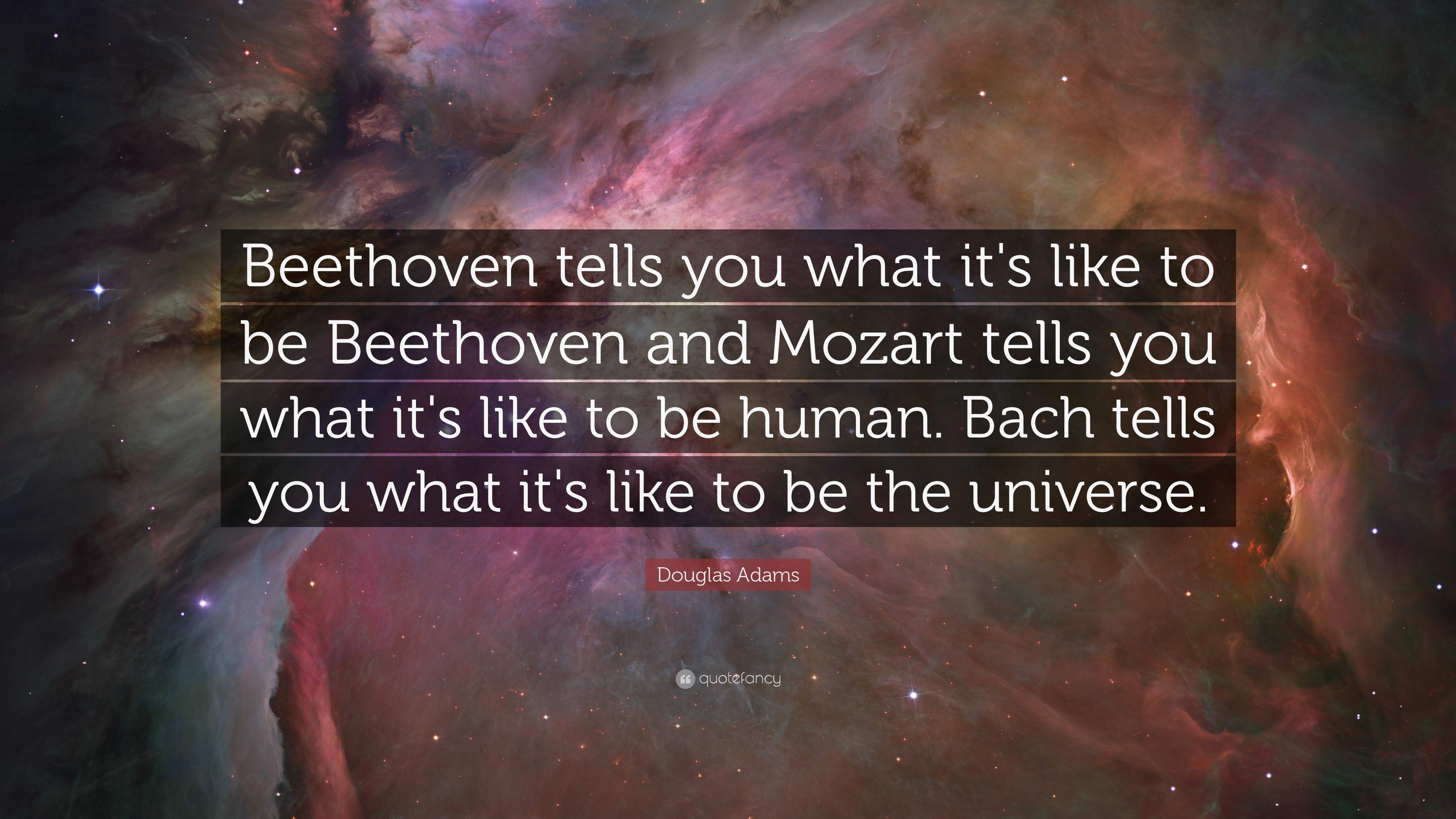 3840x2160 Douglas Adams Quote: “Beethoven tells you what it's like to