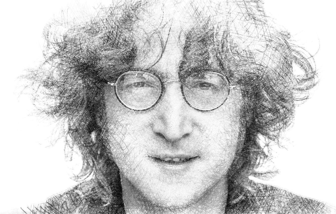 1332x850 Wallpaper portrait, glasses, musician, John Lennon