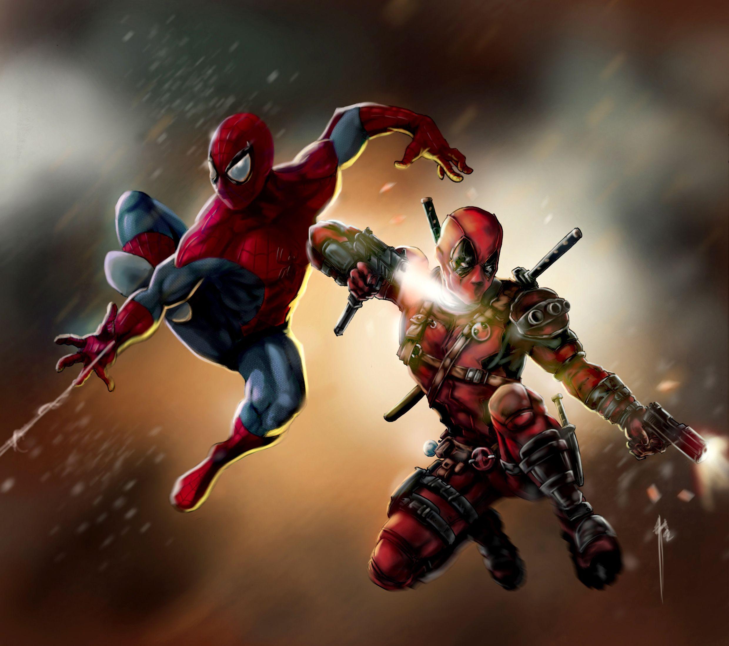 2480x2198 Deadpool And Spiderman, HD Superheroes, 4k Wallpaper