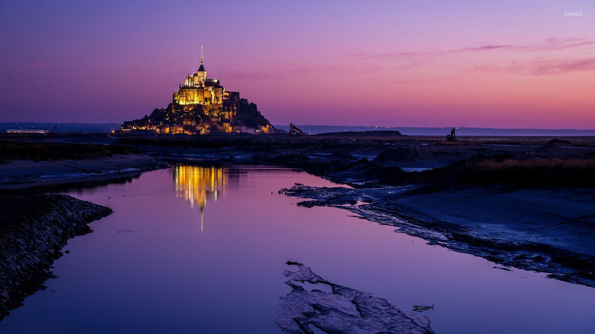 1920x1080 Mont Saint Michel After The Sunset Wallpaper Wallpaper