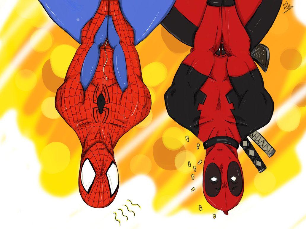 1032x774 Deadpool and Spider Man Wallpaper