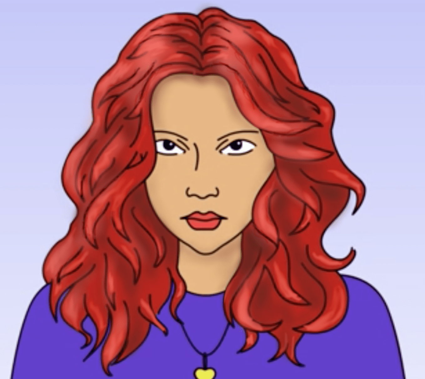 1358x1212 Girl With Red Hair Drawing. Explore