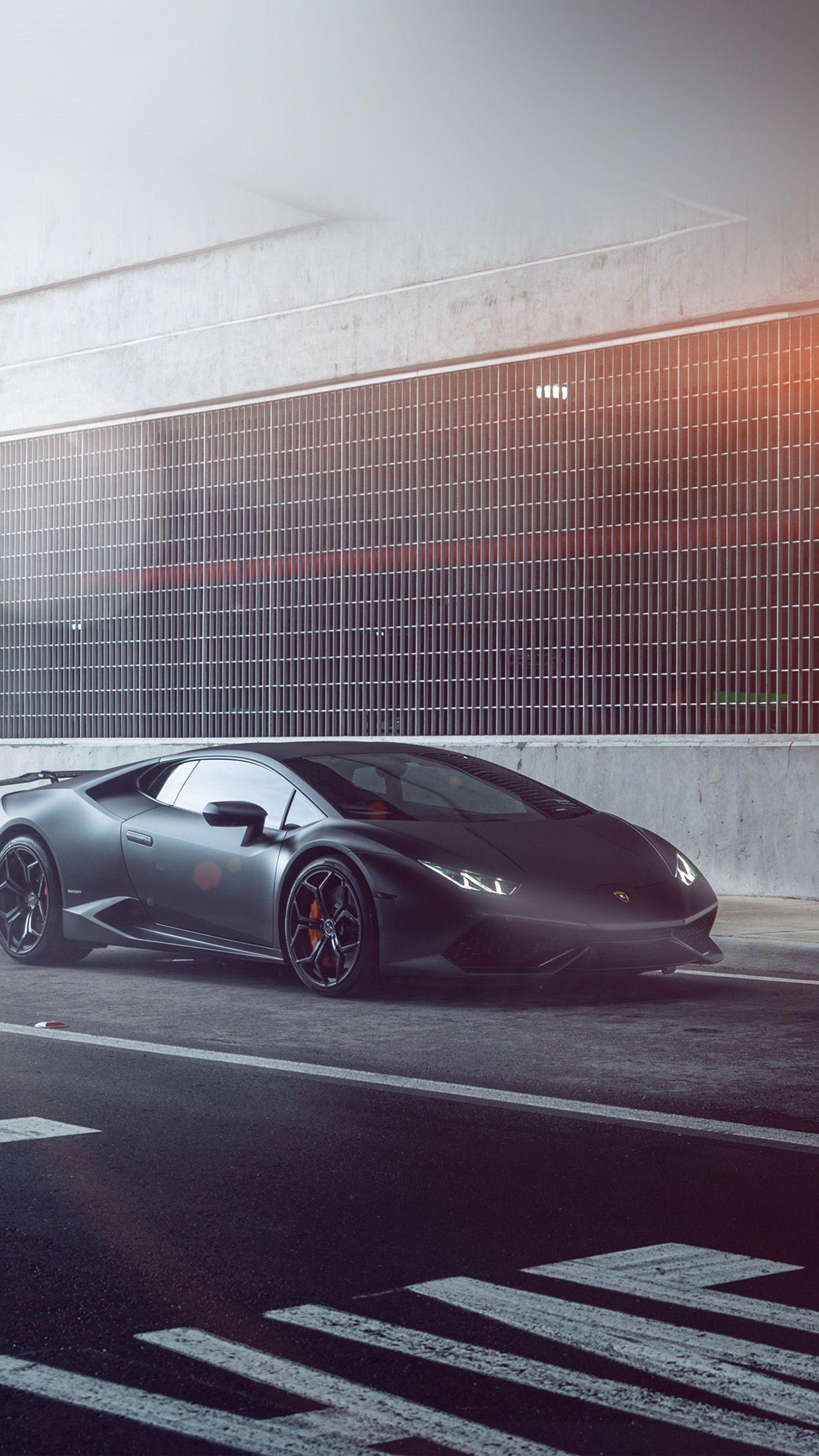 1242x2208 Lamborghini Huracan Vellano Matte Black Car Flare