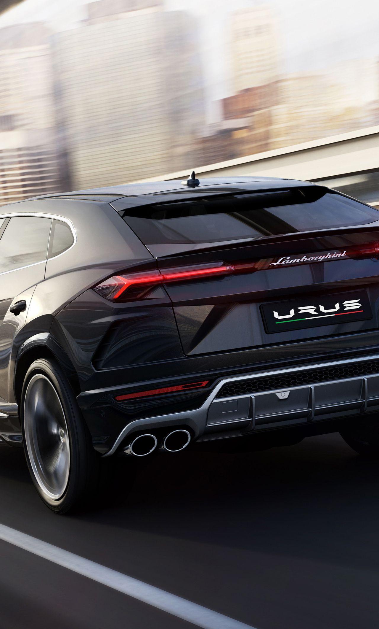 1280x2120 Black Lamborghini Urus Rear Side 2018 iPhone HD