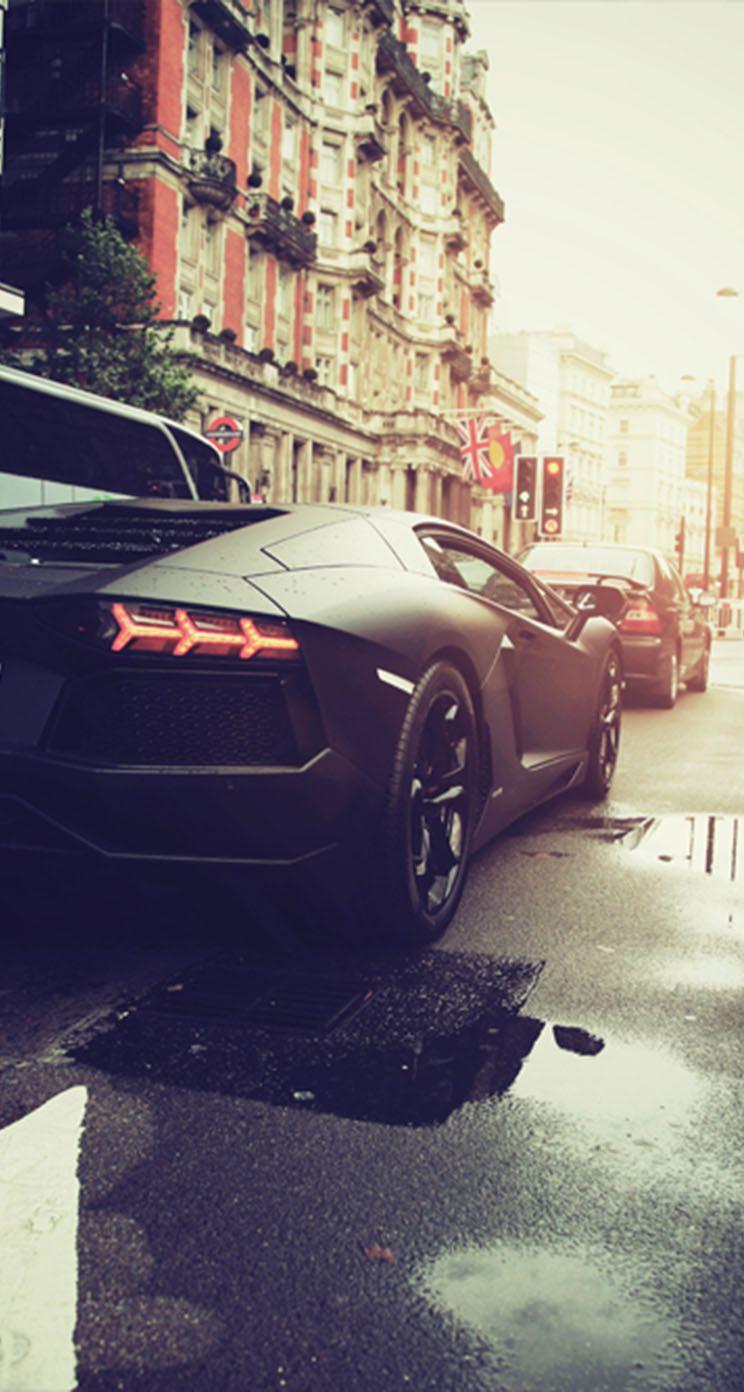 744x1392 The iPhone Wallpaper Matte Black Aventador