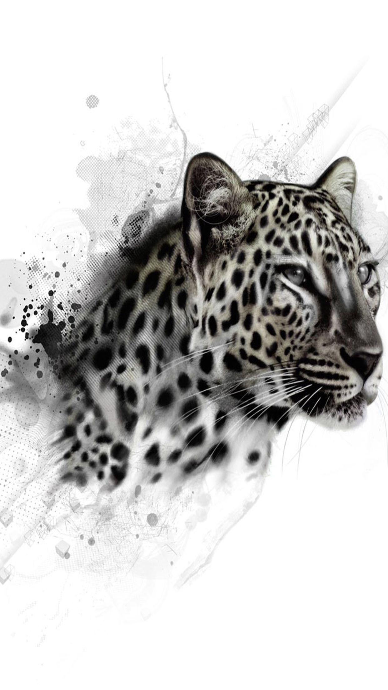 1242x2208 leopard draw Wallpaper for iPhone X, 6 Download