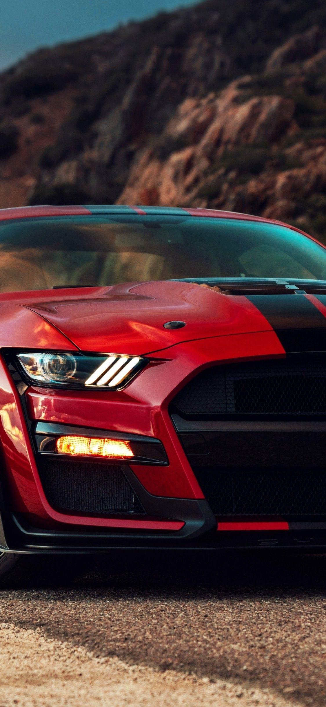 1125x2436 Download 1125x2436 Ford Mustang Shelby Gt500 Red And Black