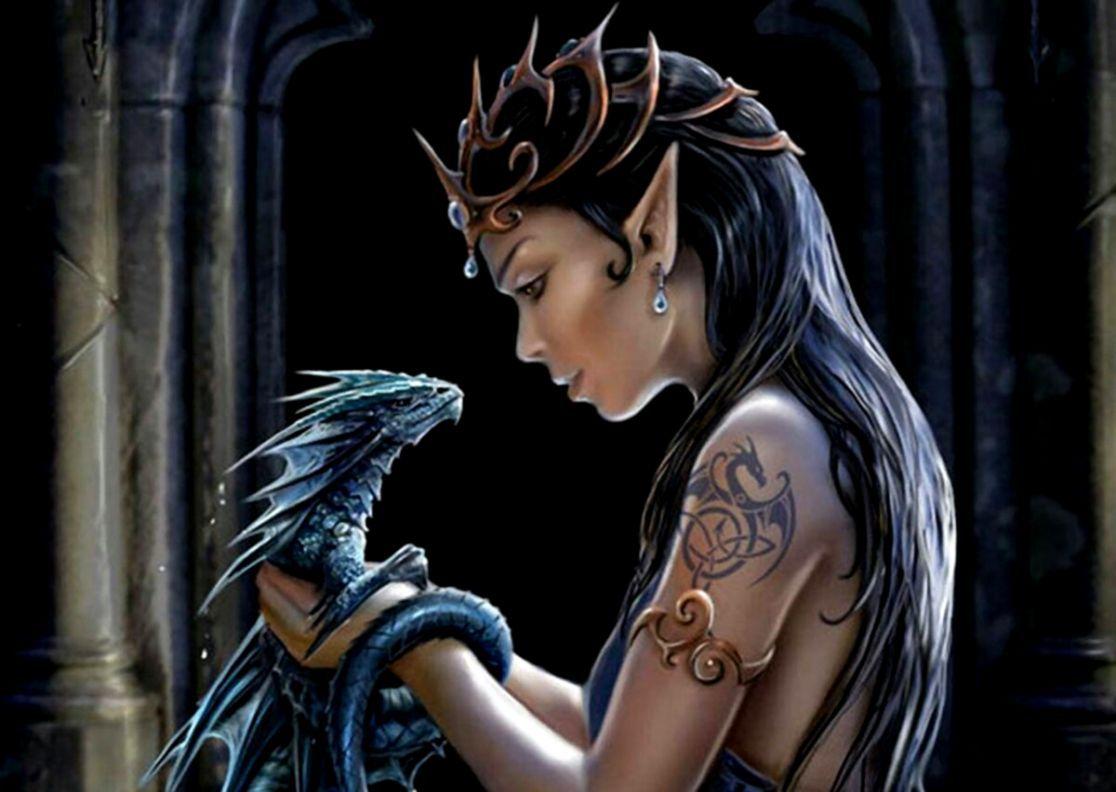 1116x792 Art Girl Dragon HD Wallpaper