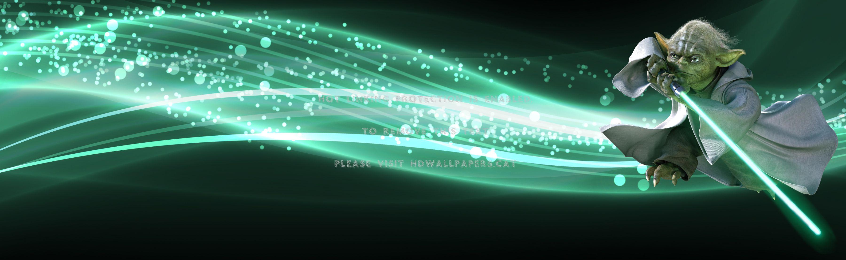 3600x1110 Dual Monitor Wallpaper Yoda, Download Wallpaper on Jakpost
