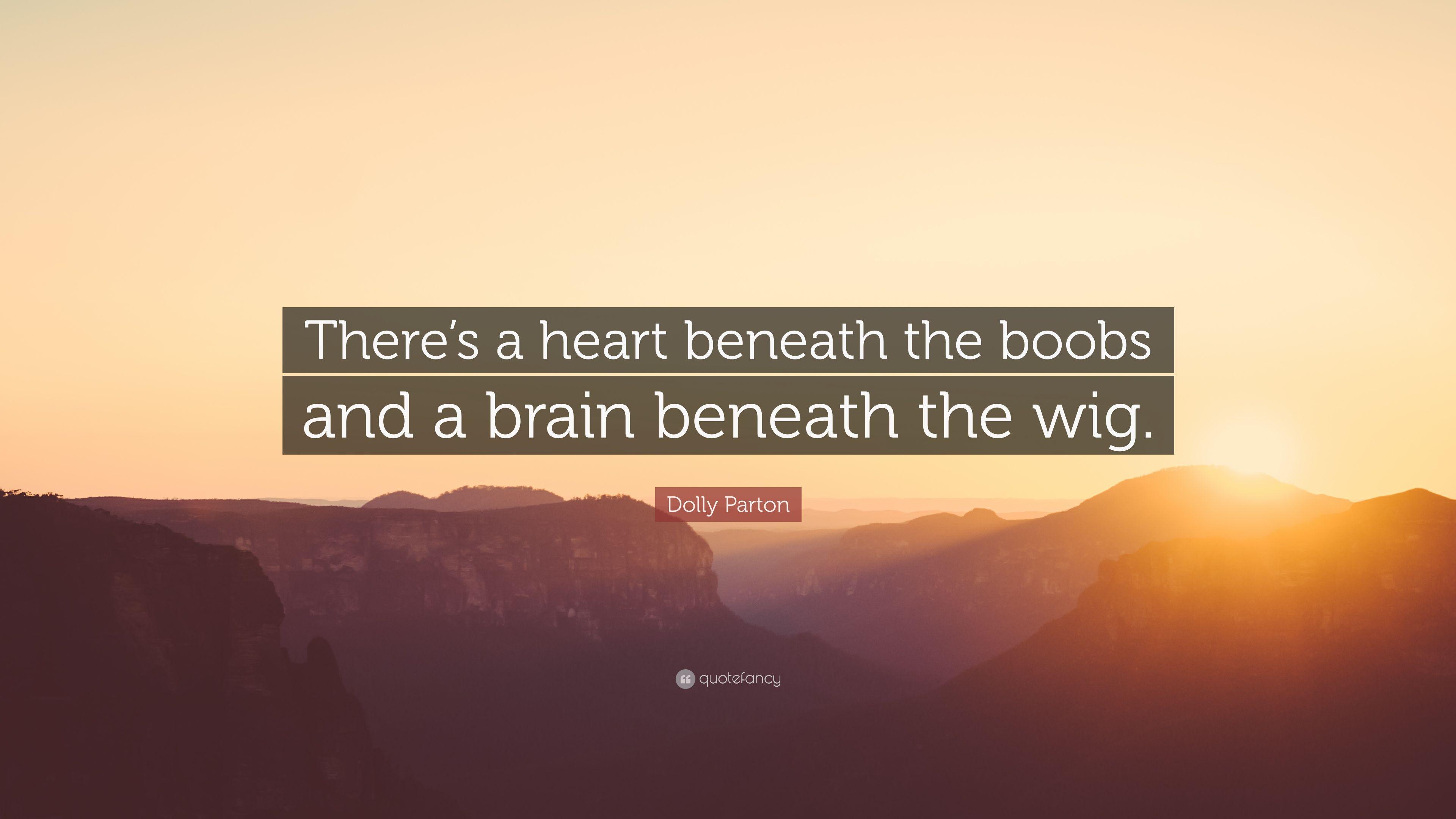 3840x2160 Dolly Parton Quote: “There's a heart beneath the boobs and a
