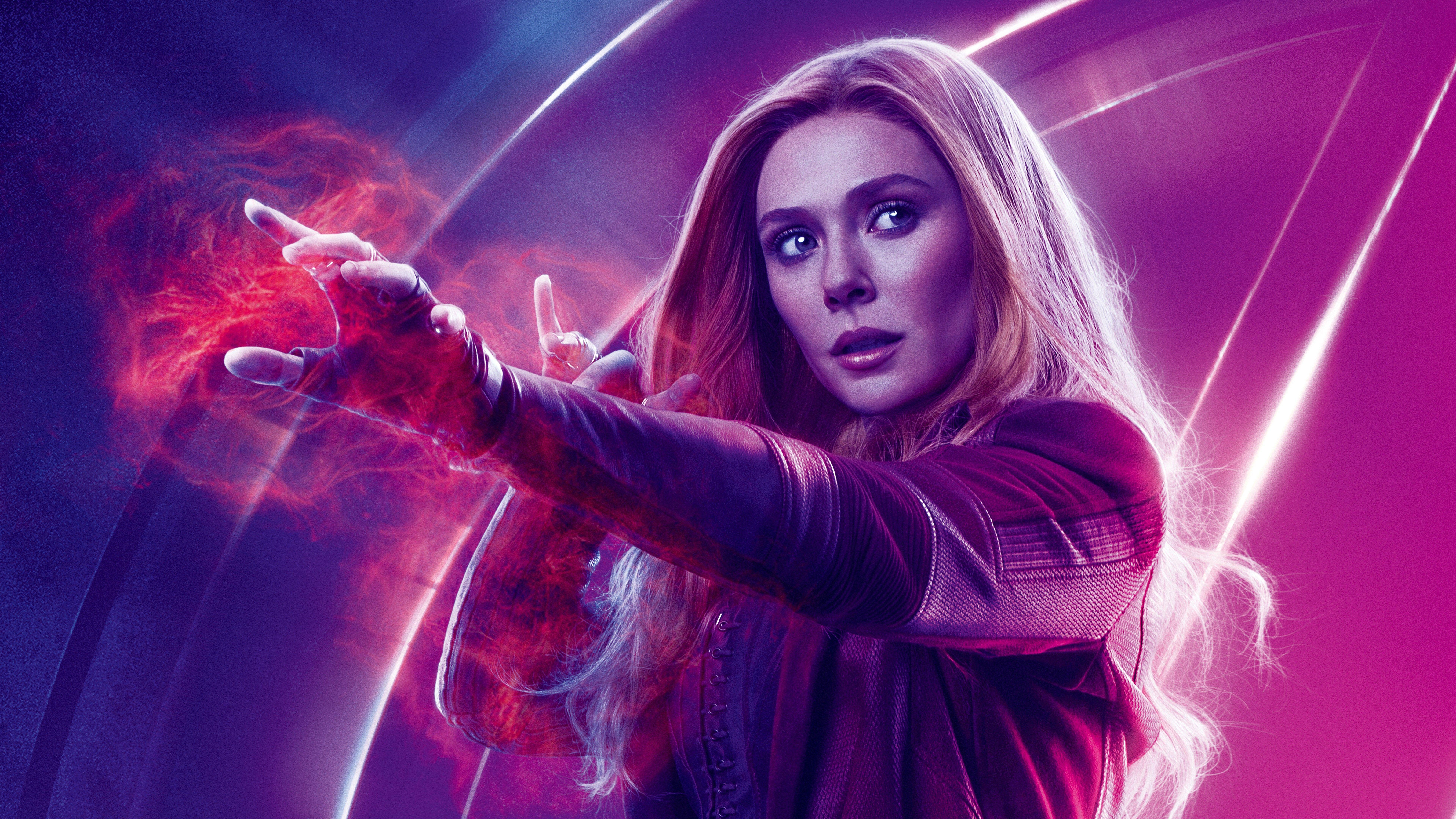 7680x4320 Elizabeth Olsen as Scarlet Witch Avengers Infinity War 4K 8K