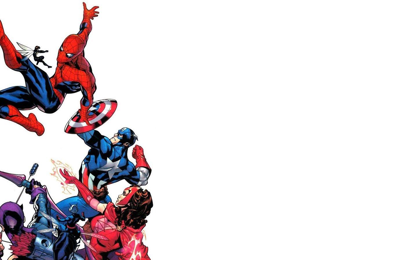 1440x900 Comics, Captain America, Spider Man, Hawkeye Wallpaper HD
