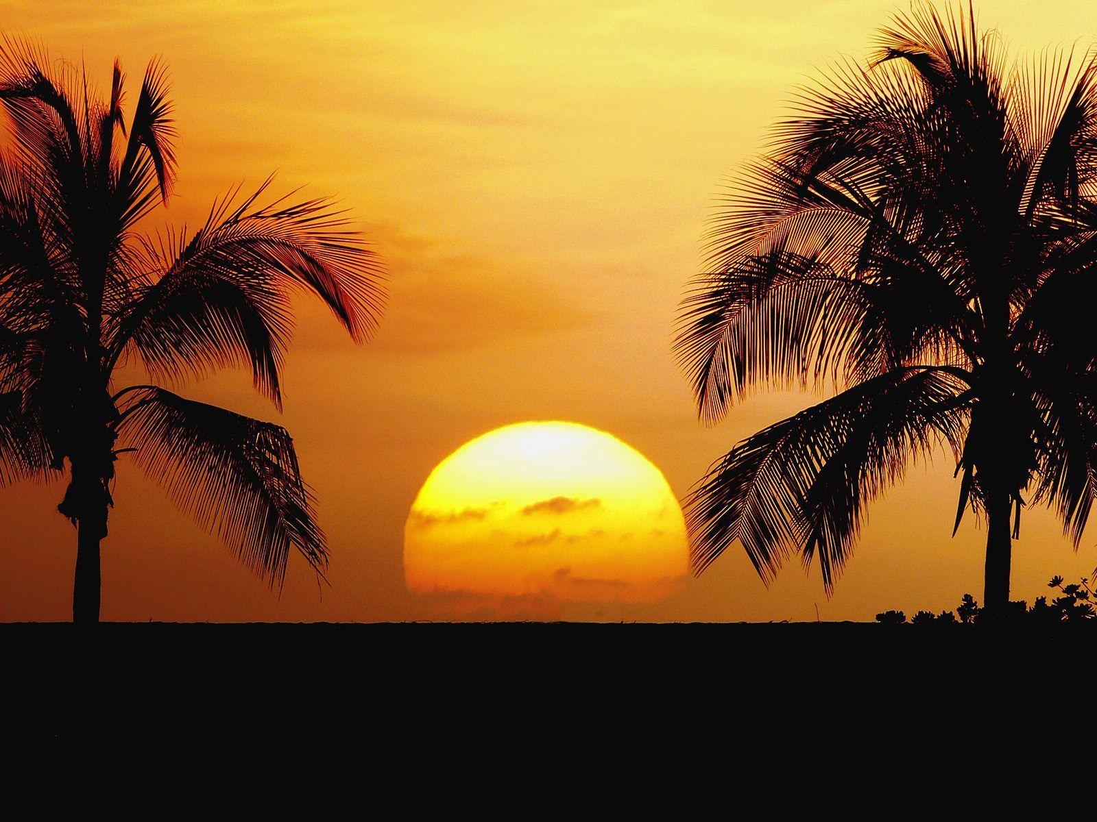 1600x1200 Sunset Hawaii Beach Wallpaper