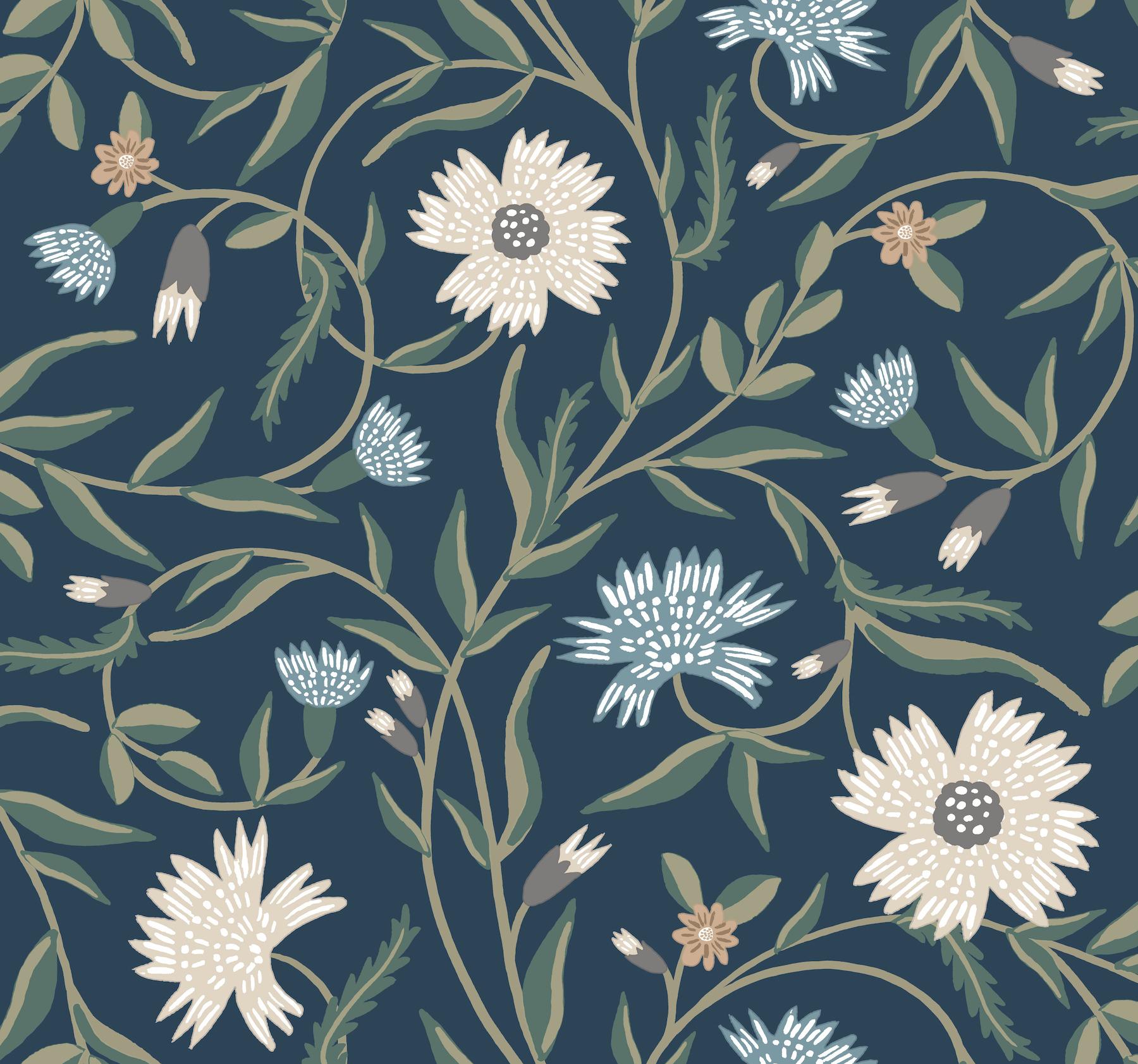 1800x1683 Rifle Paper Co. Aster Blue Wallpaper