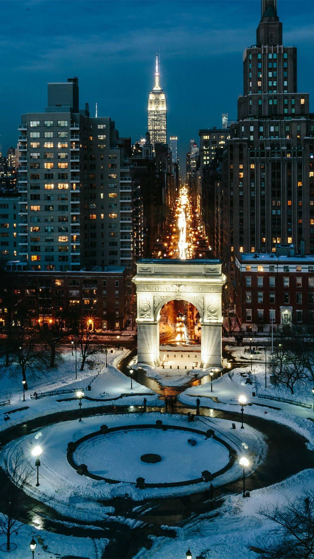 1080x1920 Nyu Campus Park At Night Wallpaper