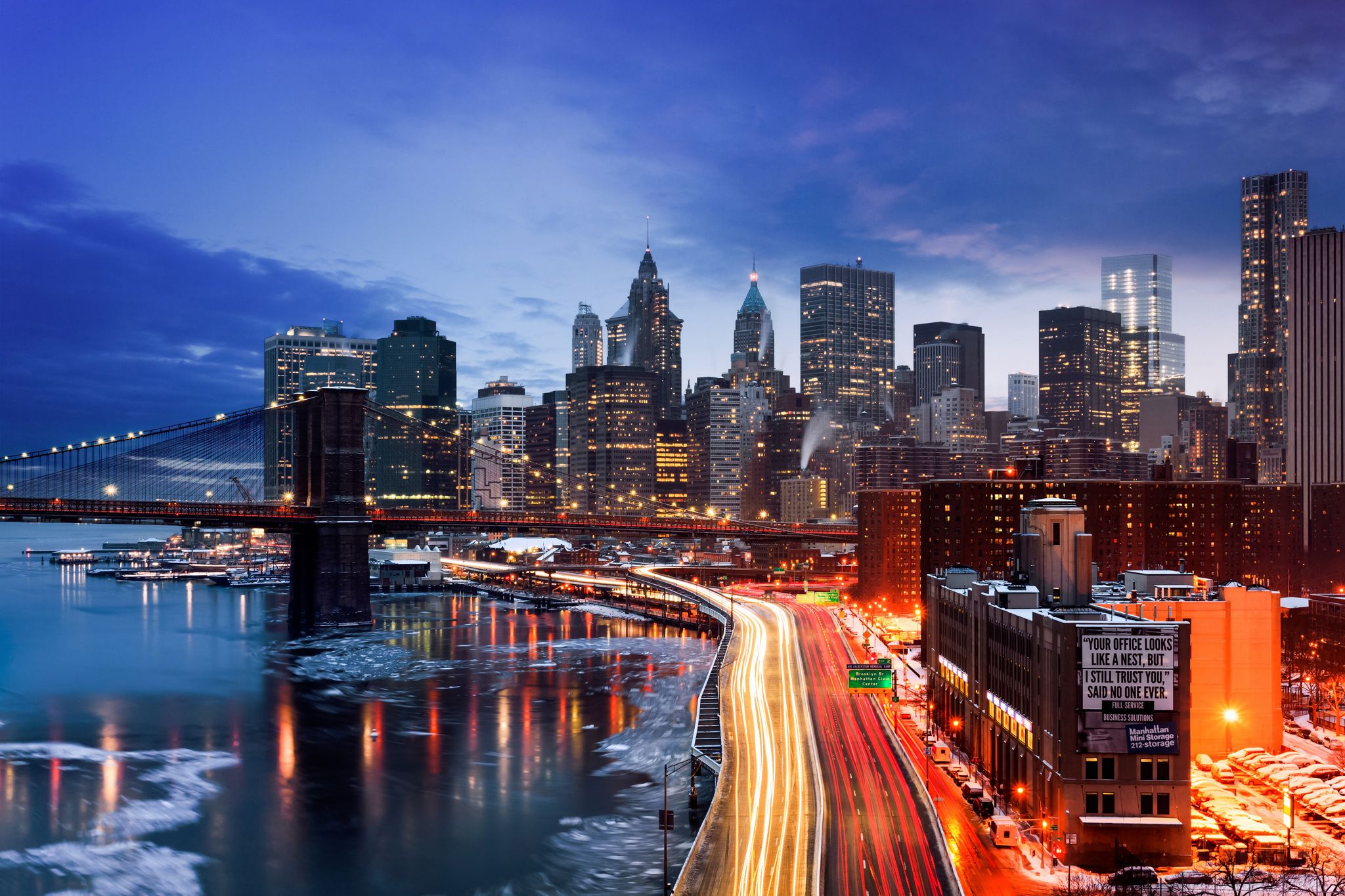 2048x1365 Wallpaper winter, the city, lights, New