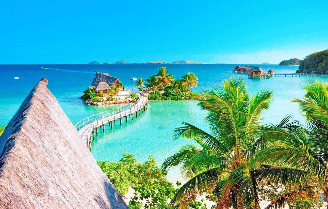 1332x850 Wallpaper wide, beach, ocean, Tahiti, island, resort image for desktop, section пейзажи