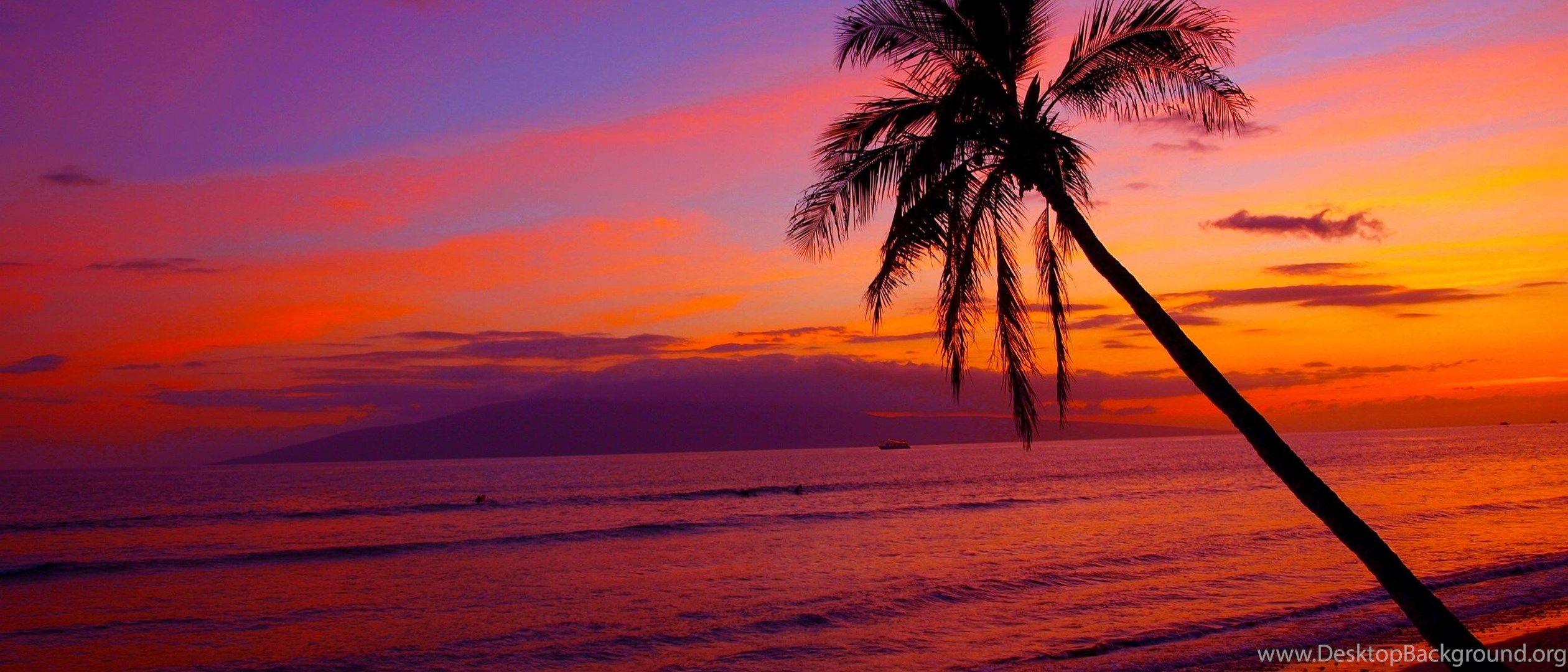 2520x1080 800x600px Hawaii Sunset Best Wallpaper Desktop Background