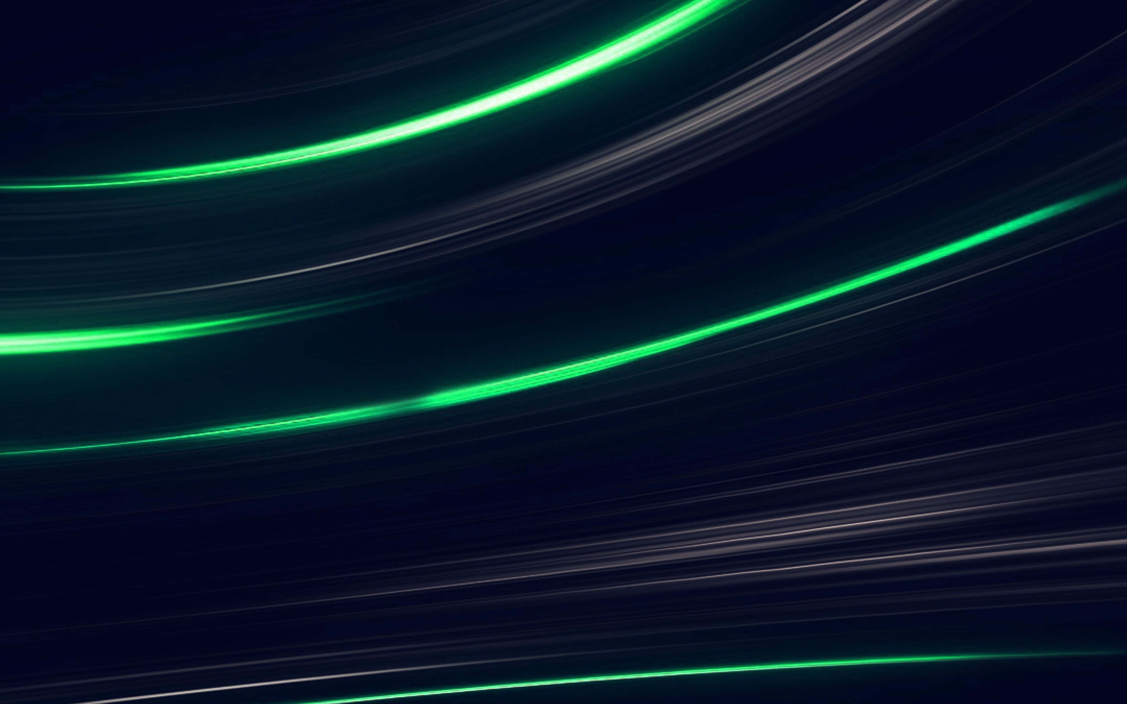 3840x2400 Curve Abstract Line Dark Green Pattern