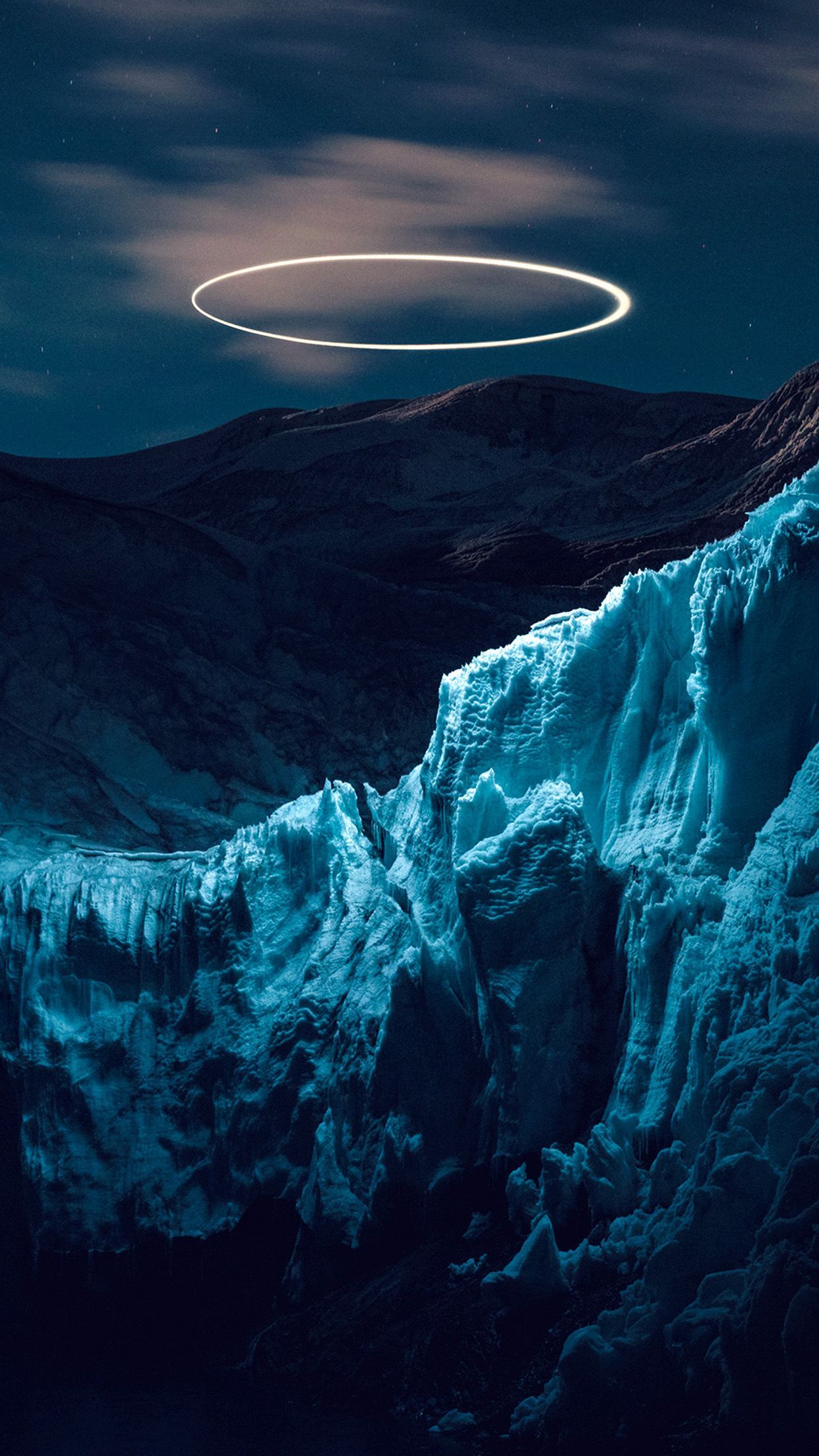 1242x2208 Dead Mountain Cold Art Blue Wallpaper