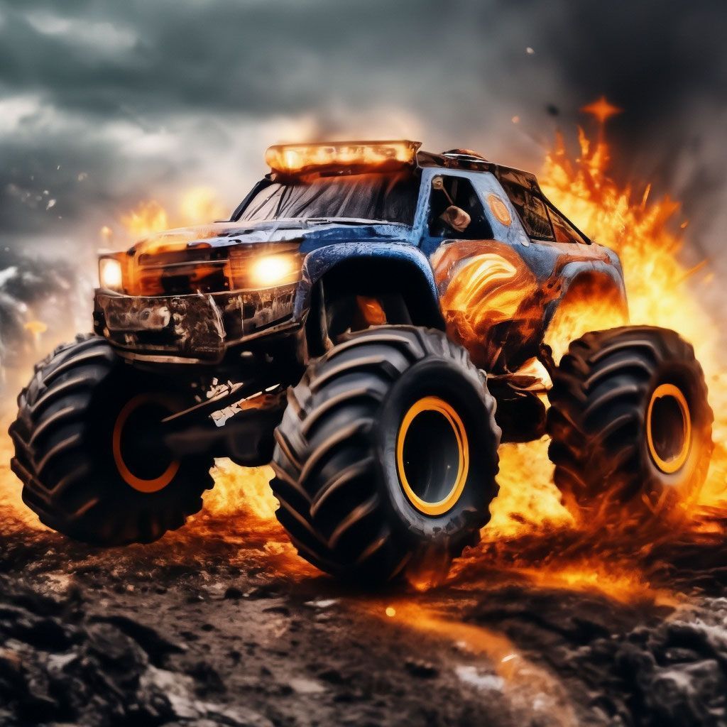 1024x1024 Monster Trucks, Off Road Battle