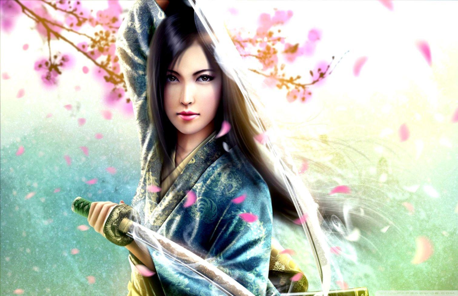 1512x976 Samurai Girl Wallpaper