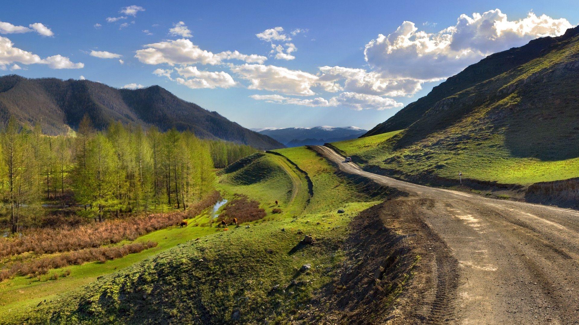 1920x1080 Mountain Road Wallpaper