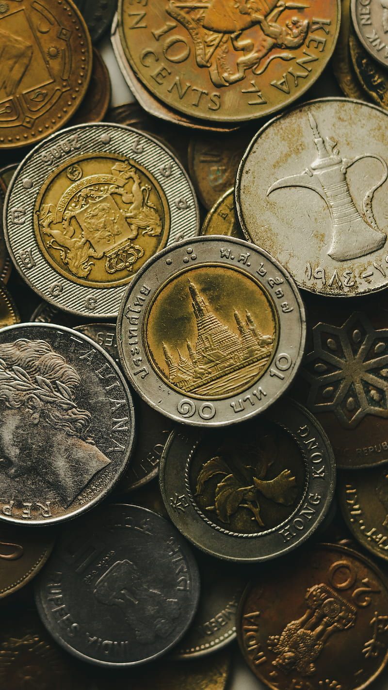 800x1423 HD coin golden wallpaper