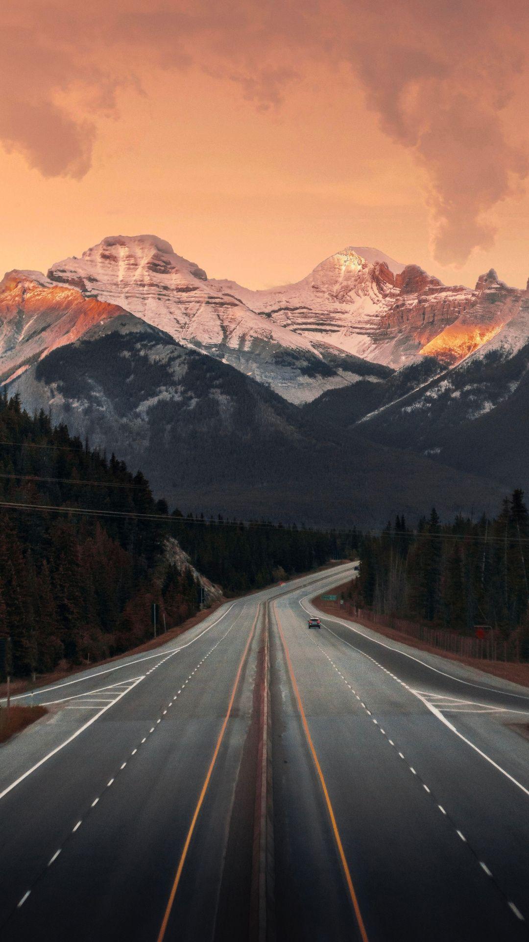 1080x1920 Banff, mountains, road, nature, Canada, 1080x1920 wallpaper