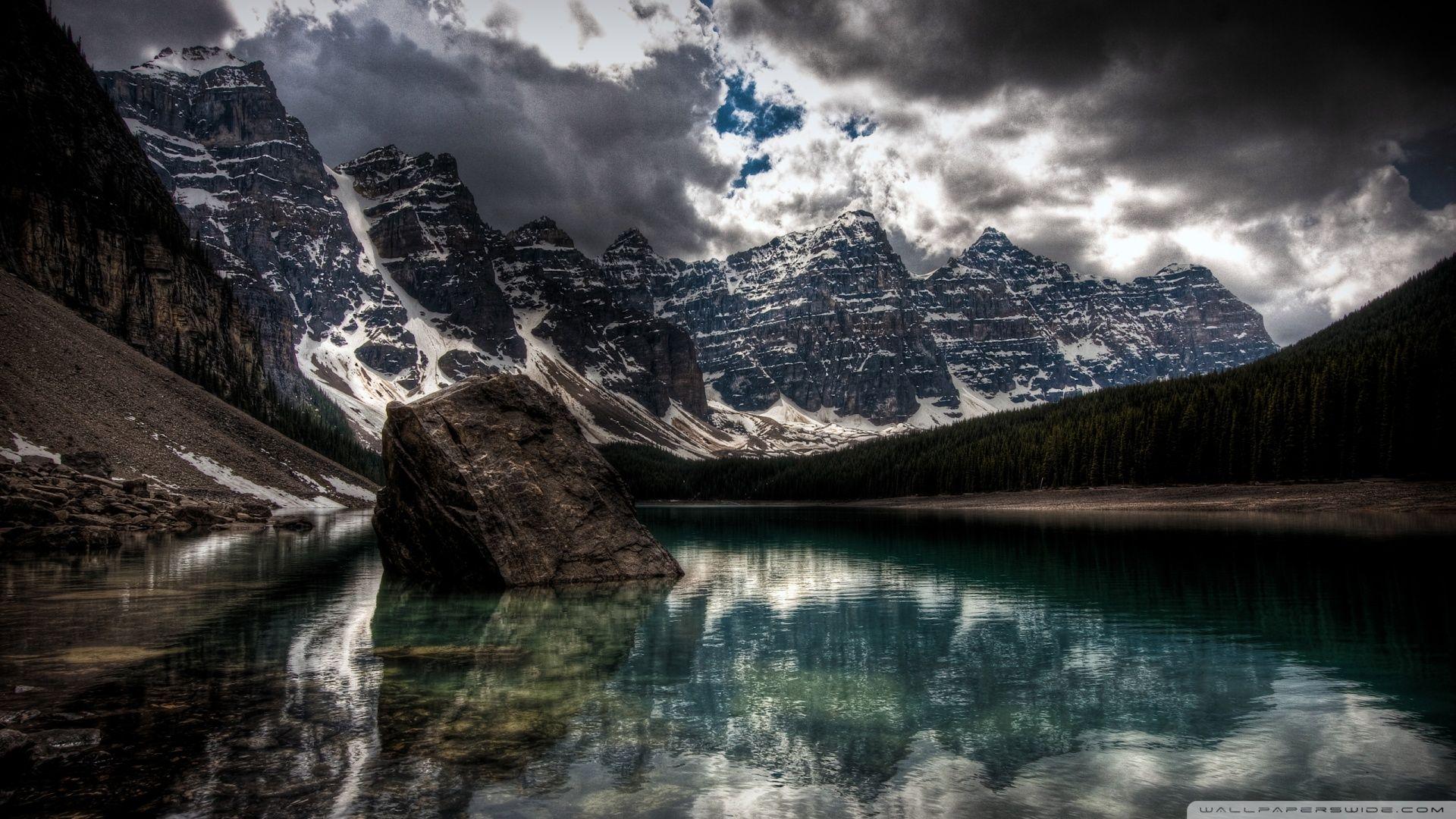 1920x1080 Lake Mountain Scenery HD wallpaper