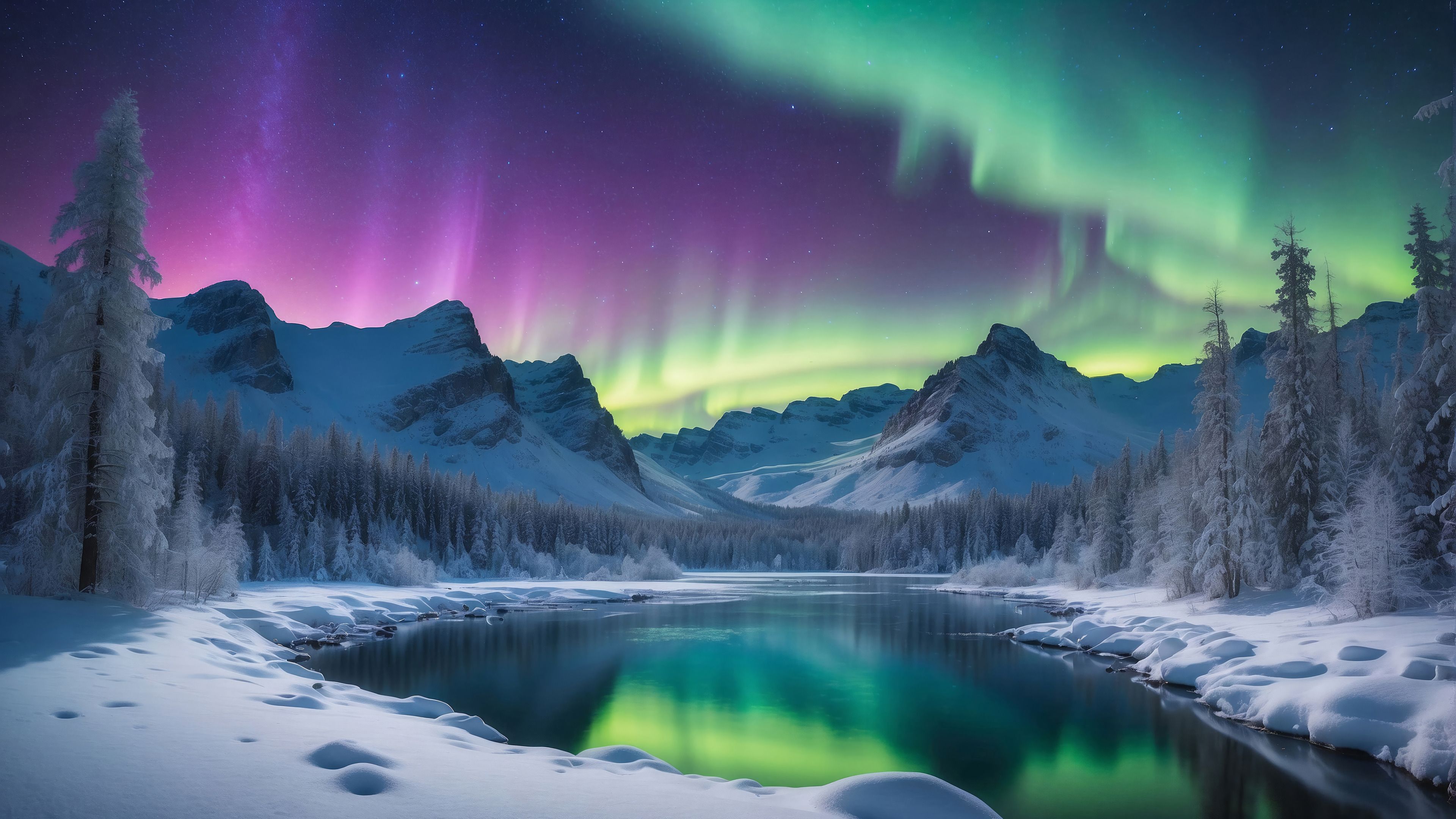 3840x2160 Northern Lights Wallpaper 4K HD