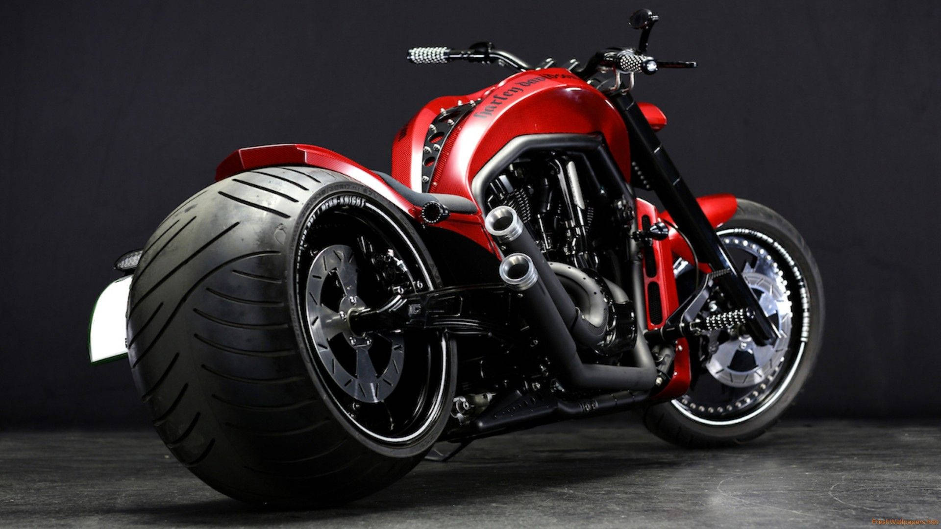 1920x1080 Red Harley Davidson V Rod Wallpaper