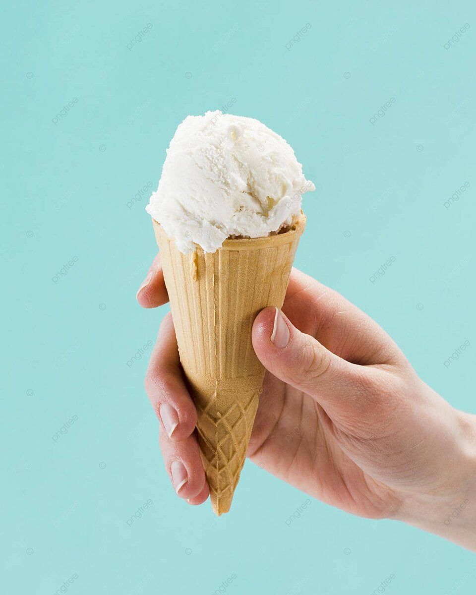 960x1200 Vanilla Ice Cream Cone Held In Hand