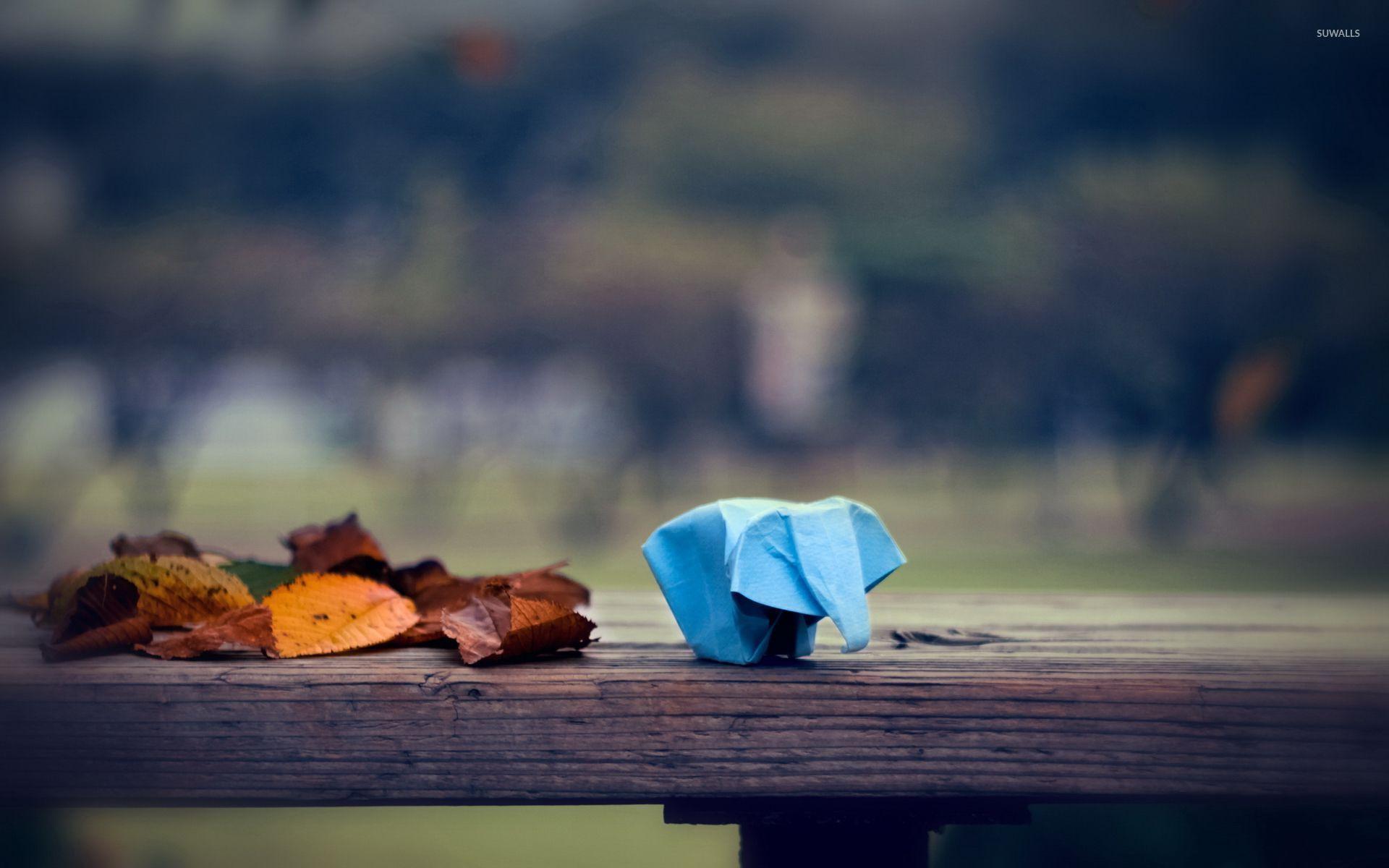 1920x1200 Paper elephant on a bench wallpaper wallpaper
