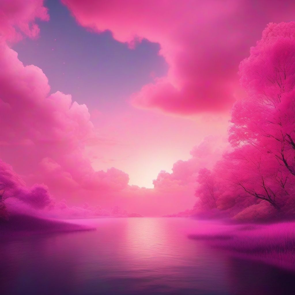 1024x1024 Pink Sky Background Dreamy Atmosphere