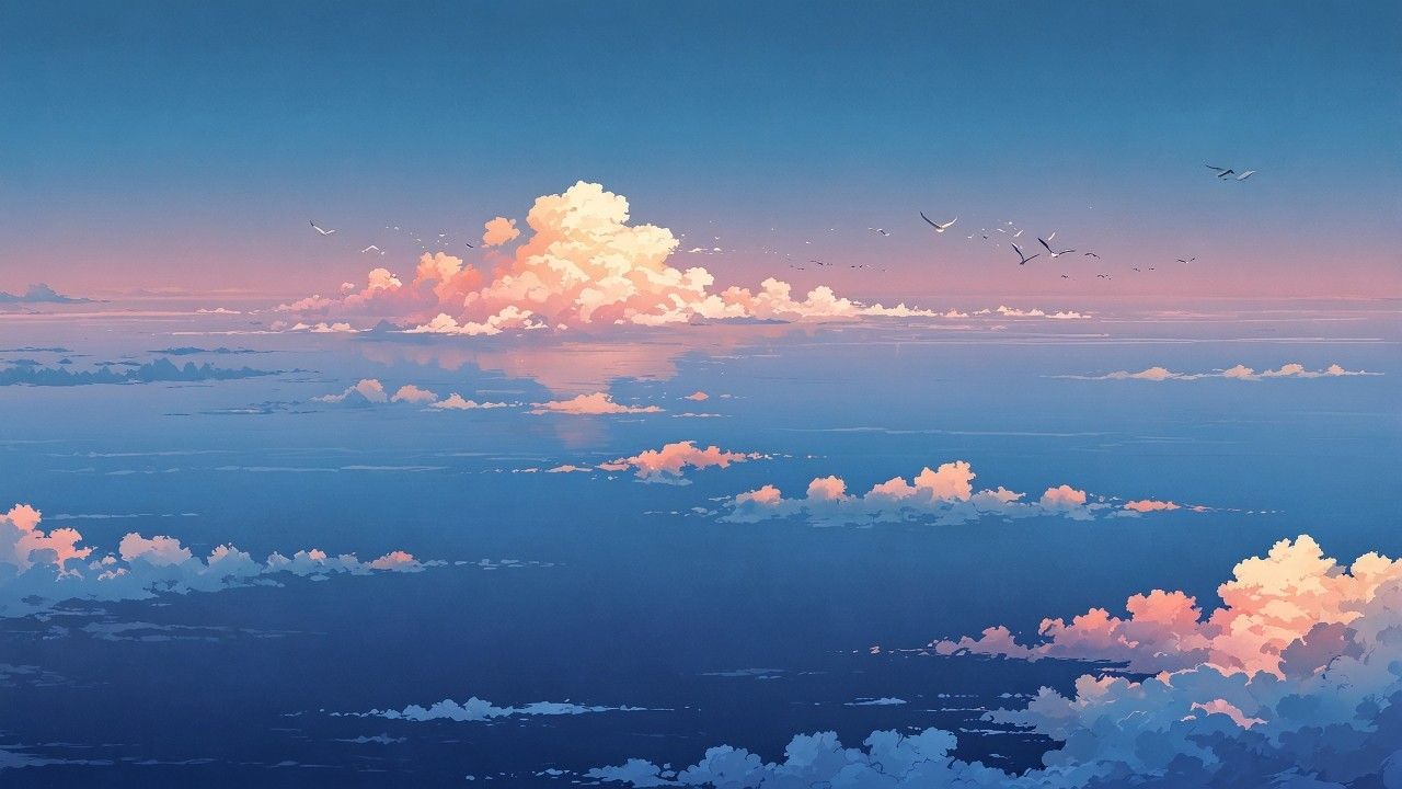 1280x720 Anime sky Wallpaper clouds