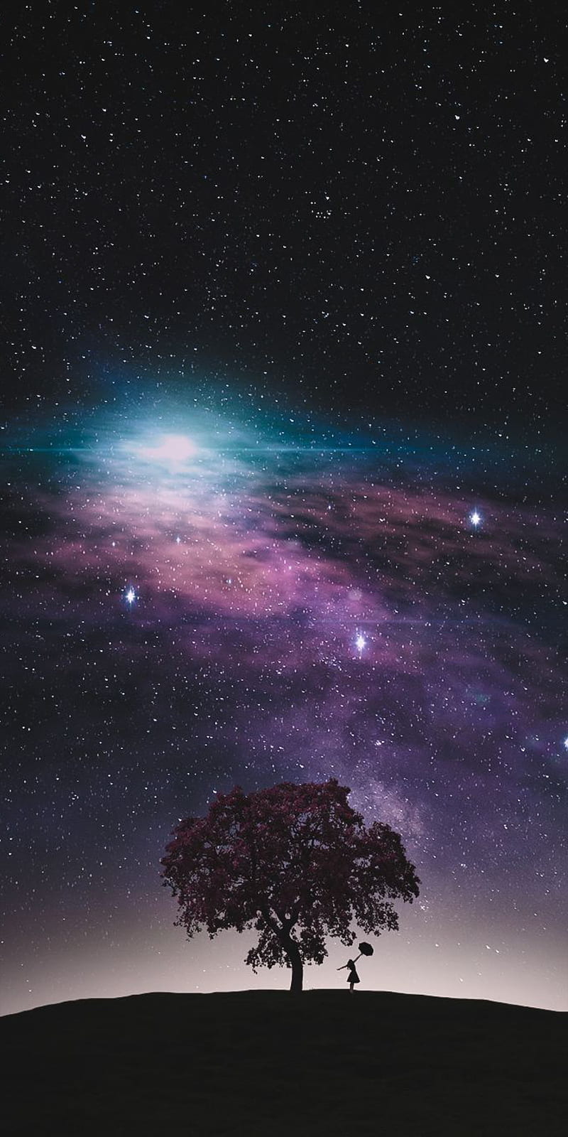 800x1600 colorful galaxy milky wallpaper