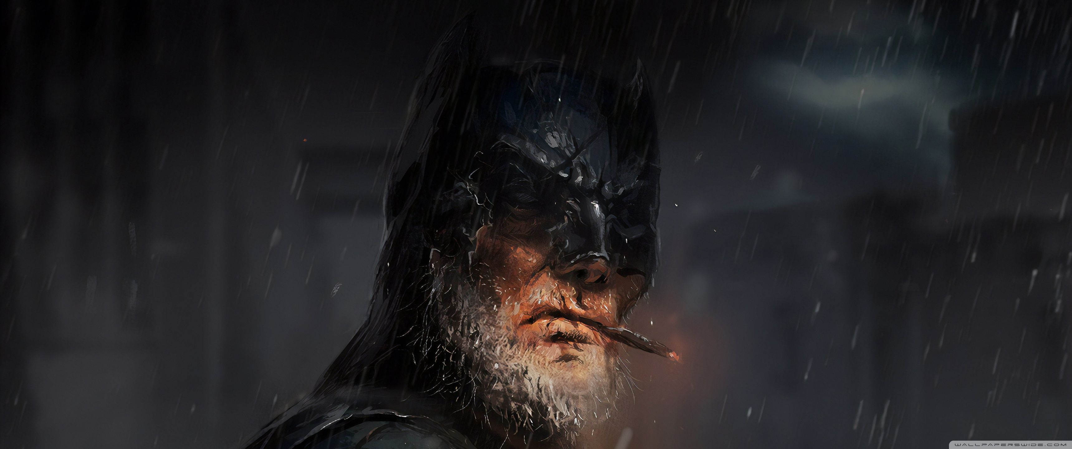 3440x1440 Old Batman Art Ultra HD Wallpaper