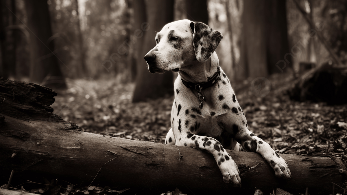 1200x673 Dalmatian Dog Resting On A Log In