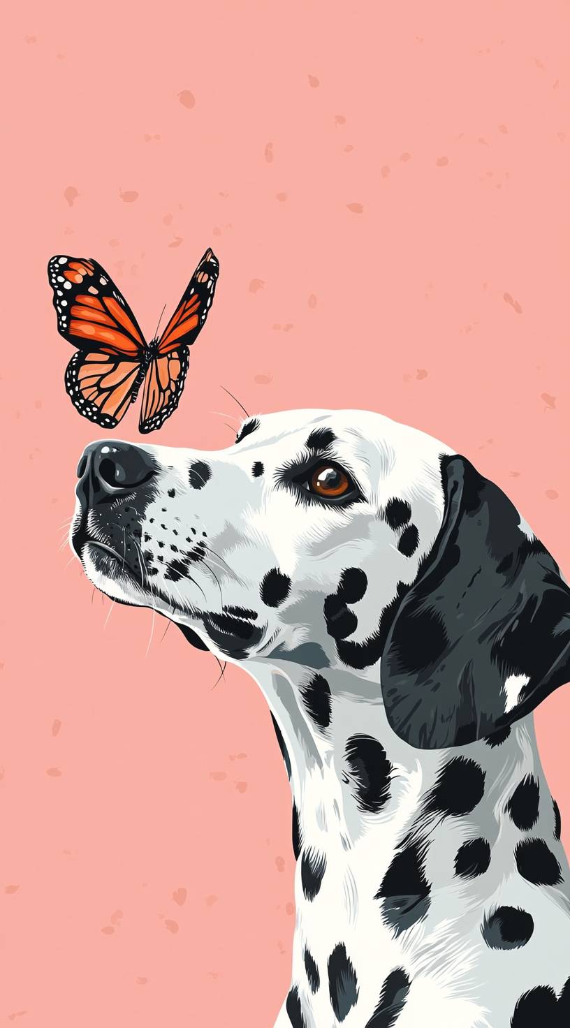 816x1472 Vector illustration of a Dalmatian dog