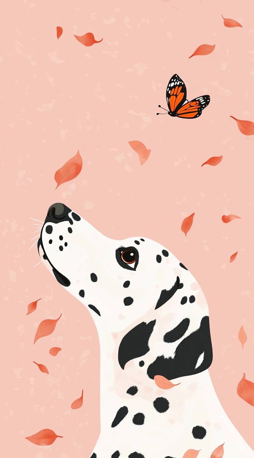 816x1472 Vector illustration of a Dalmatian dog