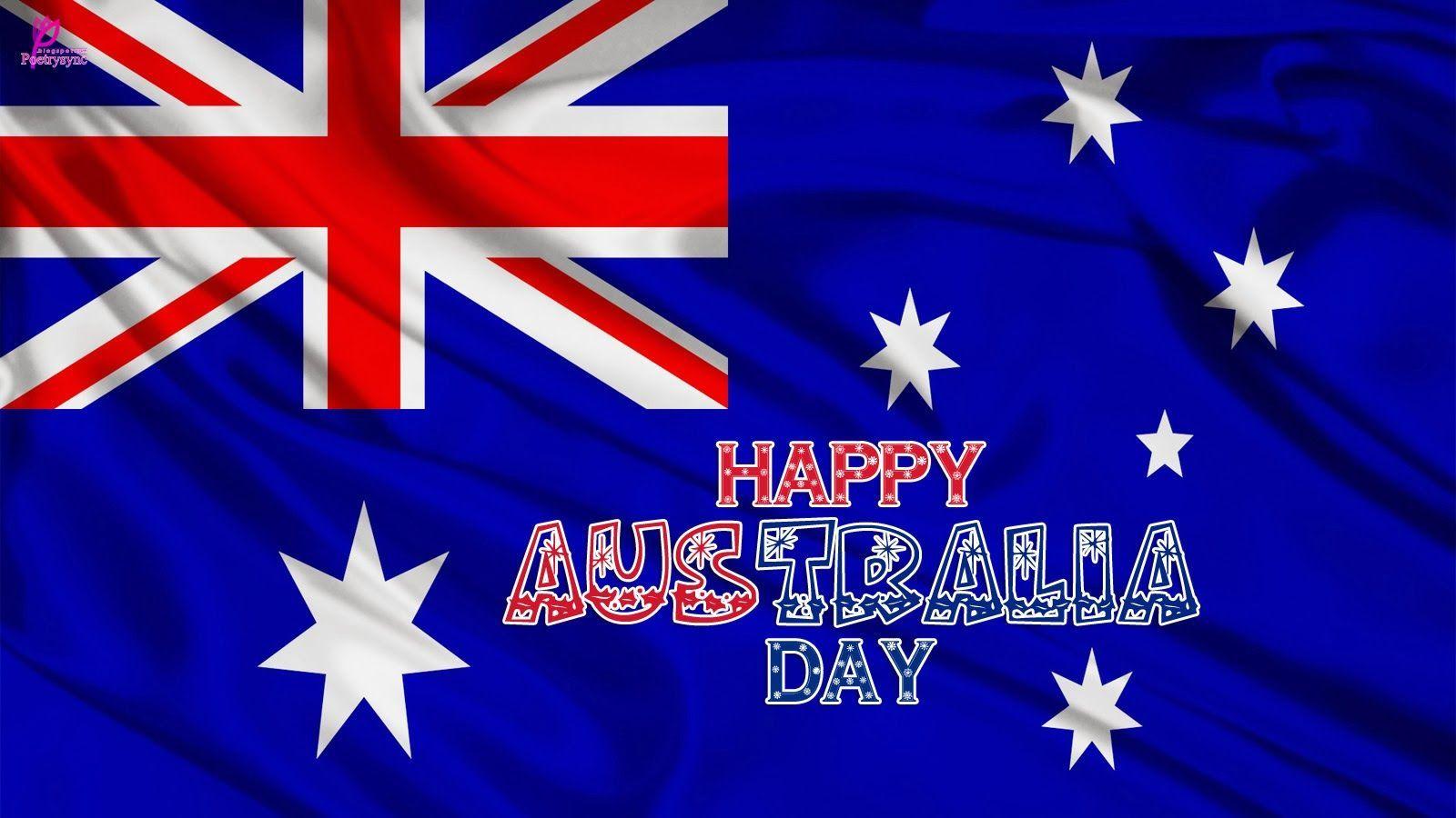 1600x900 Australia Day 26 January Wishes on Australia Flag Wallpaper