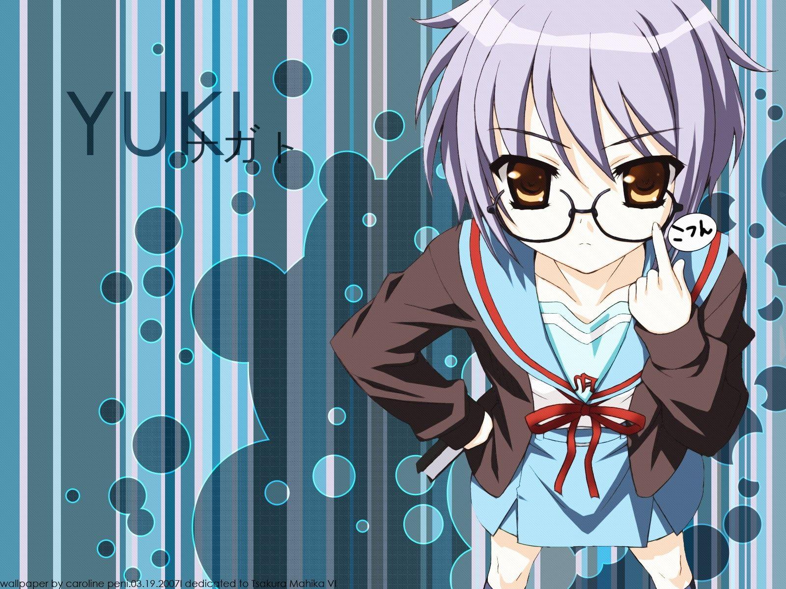 1600x1200 Yuki Nagato anime character illustration HD wallpaper