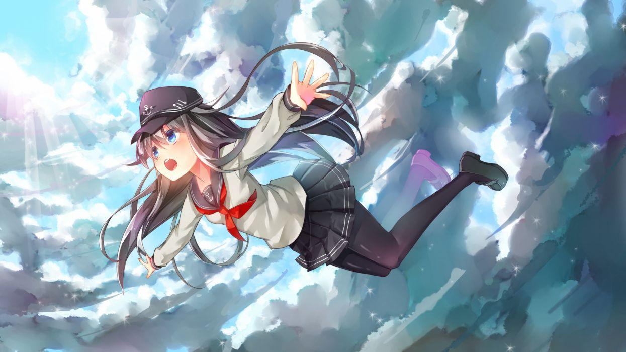 Anime girl flying, fantasy, fly, girl, anime, doll, HD wallpaper