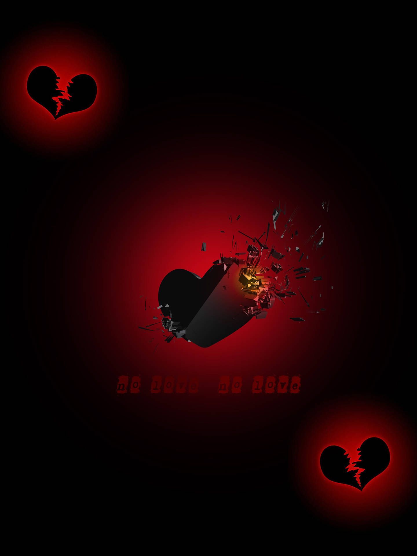 1440x1920 Broken Heart Black Wallpaper