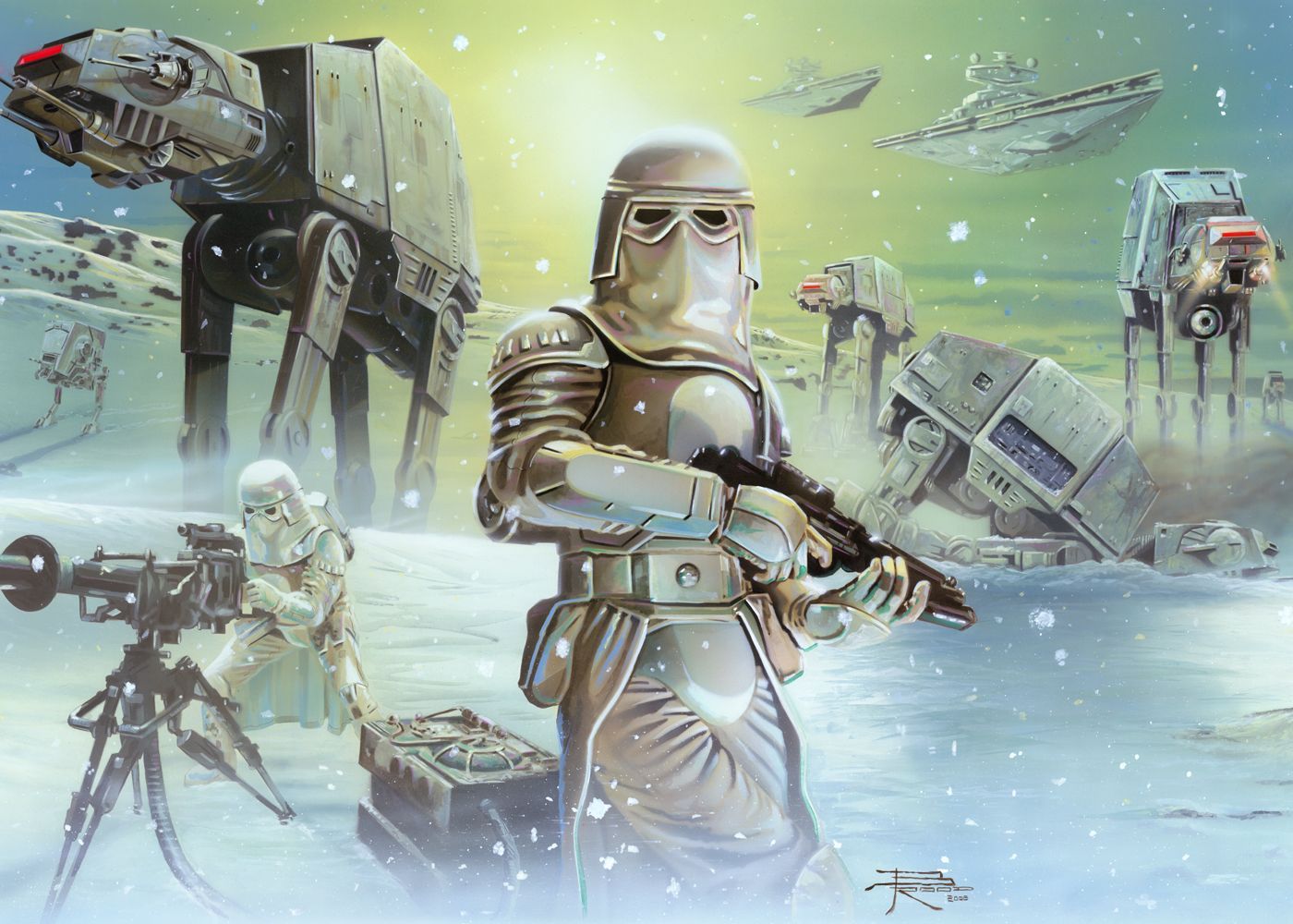 1400x1000 Snow Trooper And AT AT Invasion Of Hoth