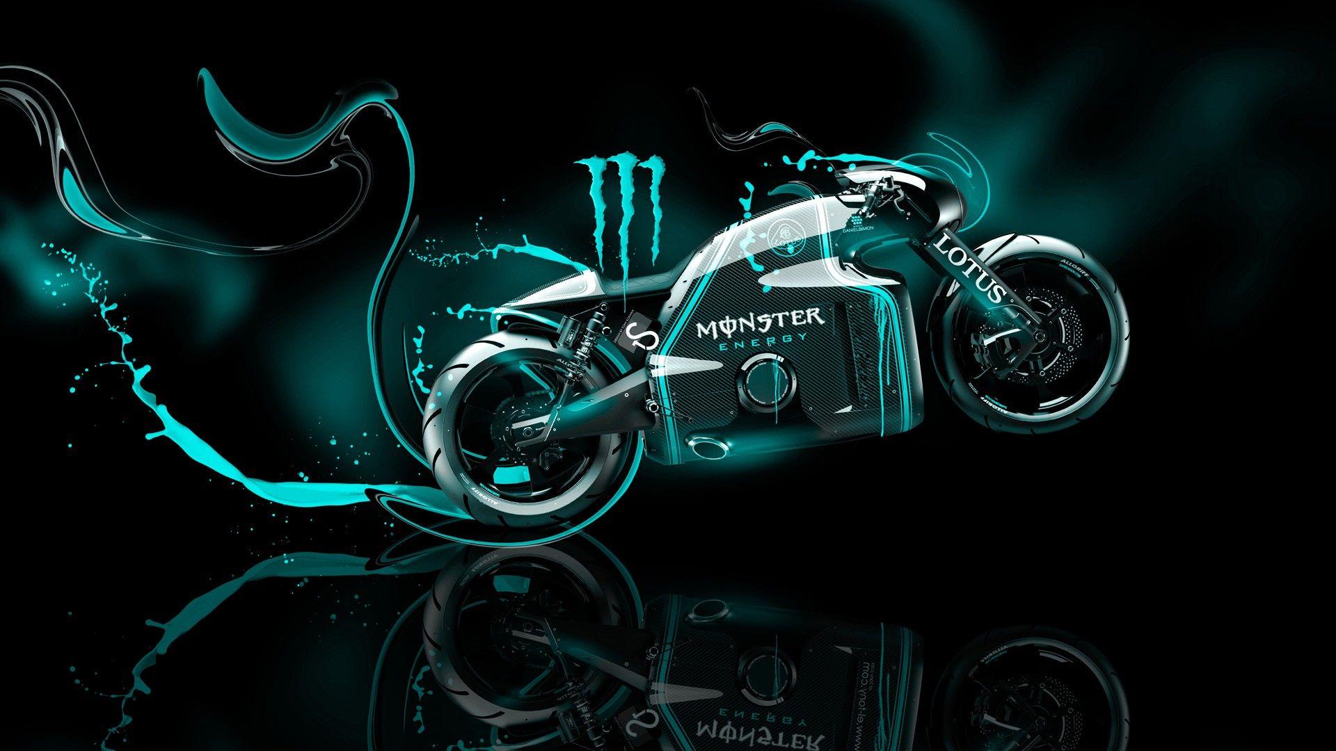 1920x1080 Monster Energy Lotus C 01 Fantasy Plastic Bike Azure Neon Wallpaper HD Wallpaper High Definition Amazing Desktop Wallpaper For Windows Ma