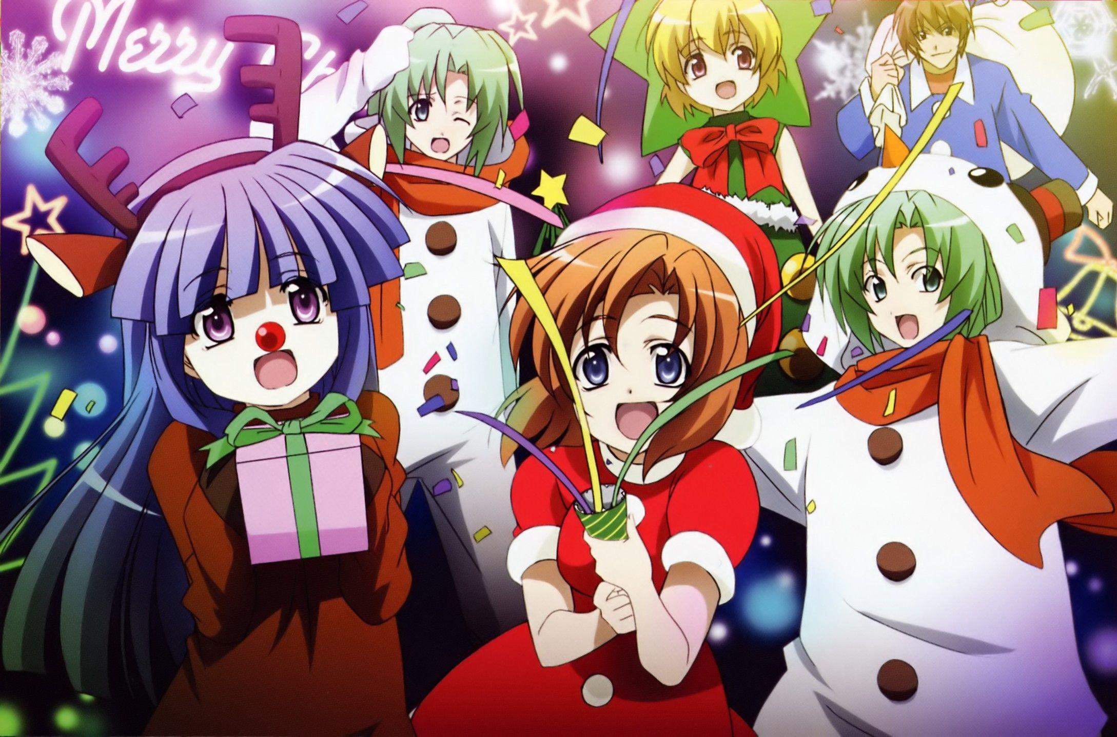 2177x1437 Christmas Cute Anime Wallpaper HD Windows Colourful Amazing Cool