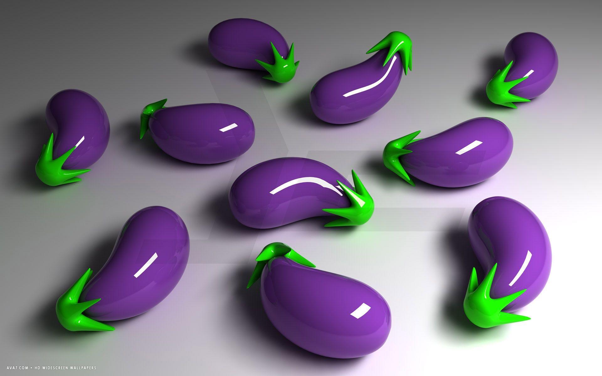 1920x1200 3D eggplant desktop art shiny purple vegetable HD widescreen
