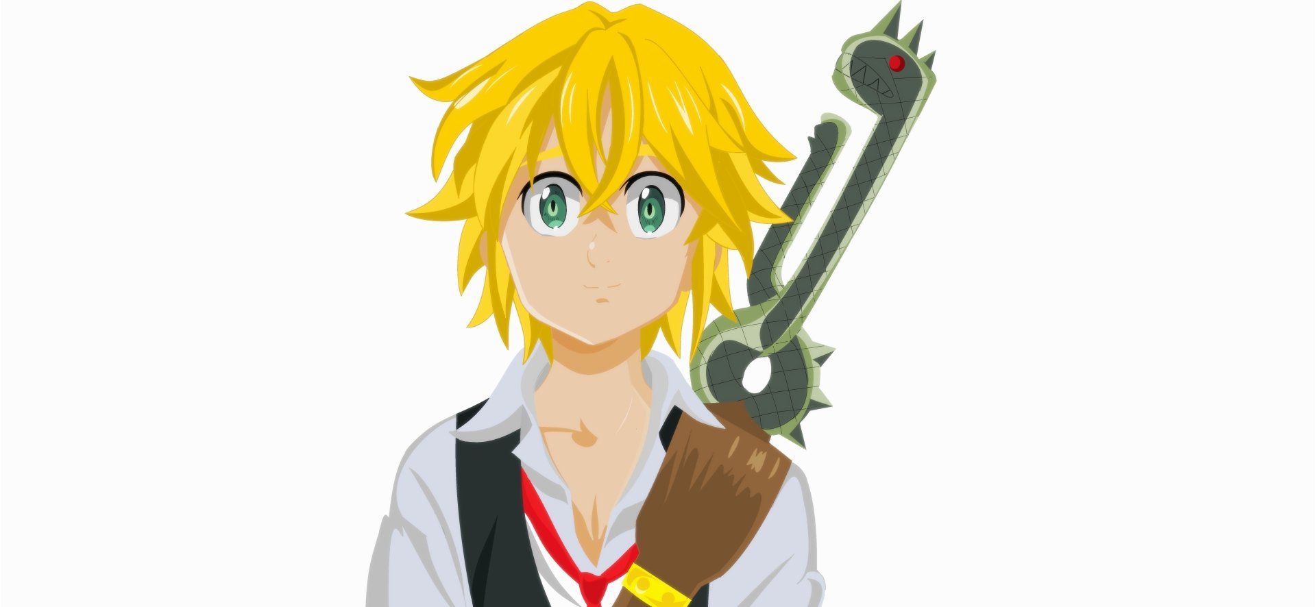 1920x886 Download Green Eyes Blonde Meliodas